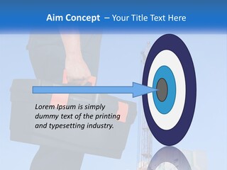 A Construction Worker Holding A Tool Box In Front Of A Crane PowerPoint Template