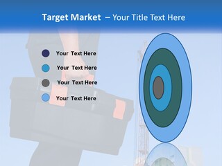 A Construction Worker Holding A Tool Box In Front Of A Crane PowerPoint Template