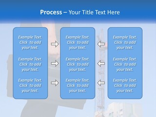 A Construction Worker Holding A Tool Box In Front Of A Crane PowerPoint Template