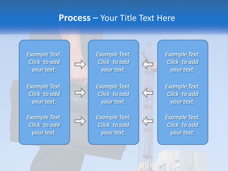 A Construction Worker Holding A Tool Box In Front Of A Crane PowerPoint Template