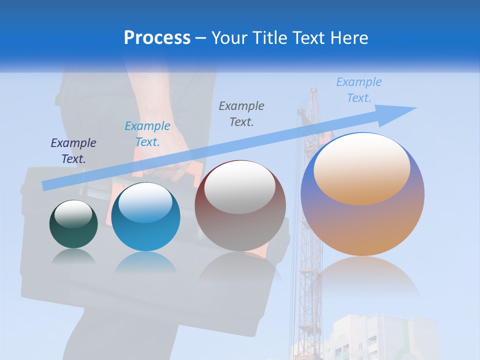 A Construction Worker Holding A Tool Box In Front Of A Crane PowerPoint Template