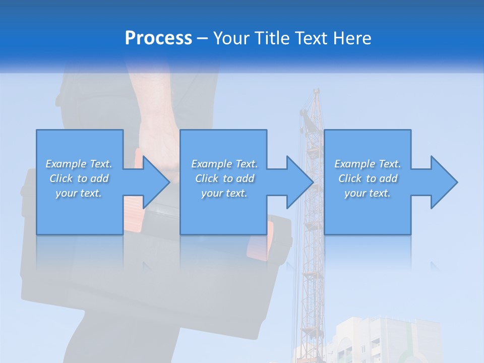 A Construction Worker Holding A Tool Box In Front Of A Crane PowerPoint Template