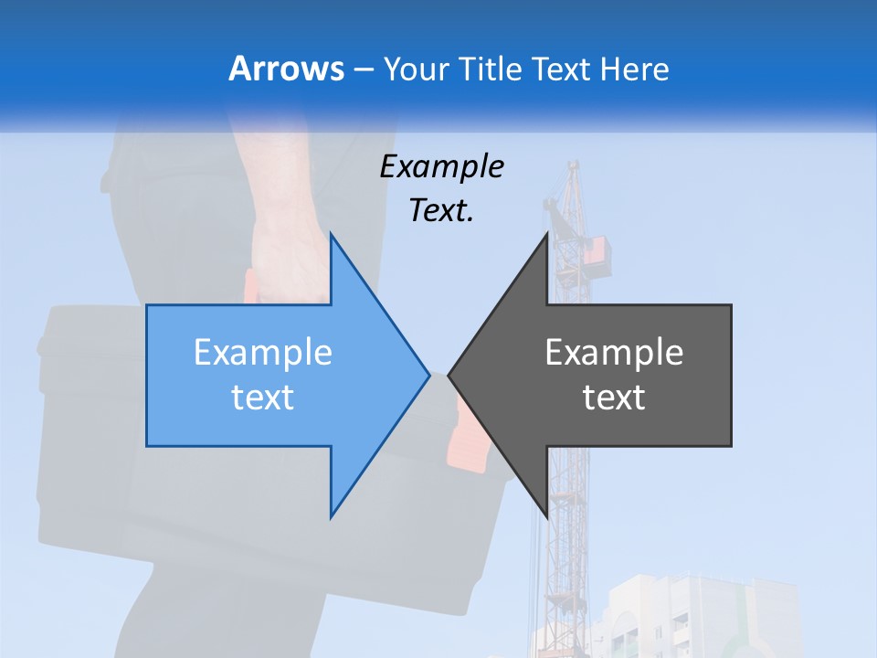 A Construction Worker Holding A Tool Box In Front Of A Crane PowerPoint Template