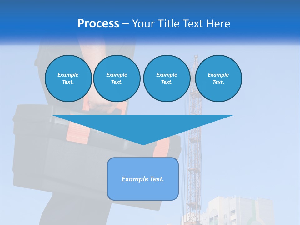 A Construction Worker Holding A Tool Box In Front Of A Crane PowerPoint Template