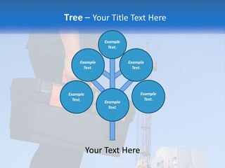 A Construction Worker Holding A Tool Box In Front Of A Crane PowerPoint Template