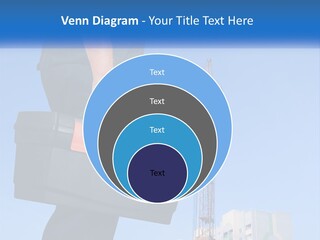 A Construction Worker Holding A Tool Box In Front Of A Crane PowerPoint Template