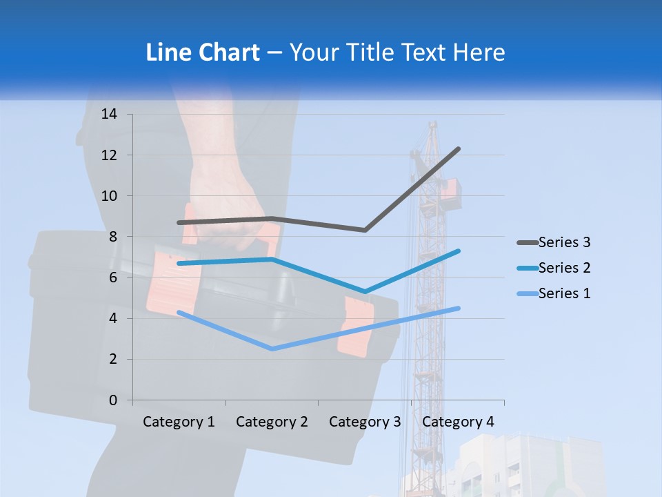 A Construction Worker Holding A Tool Box In Front Of A Crane PowerPoint Template