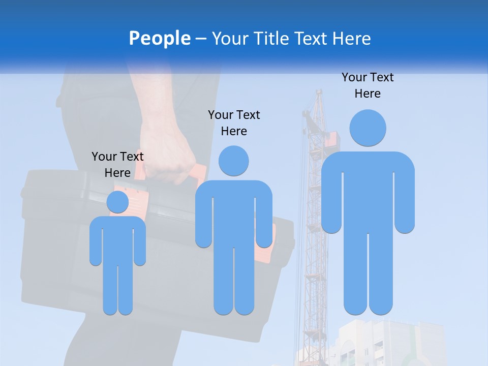 A Construction Worker Holding A Tool Box In Front Of A Crane PowerPoint Template