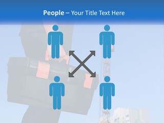 A Construction Worker Holding A Tool Box In Front Of A Crane PowerPoint Template