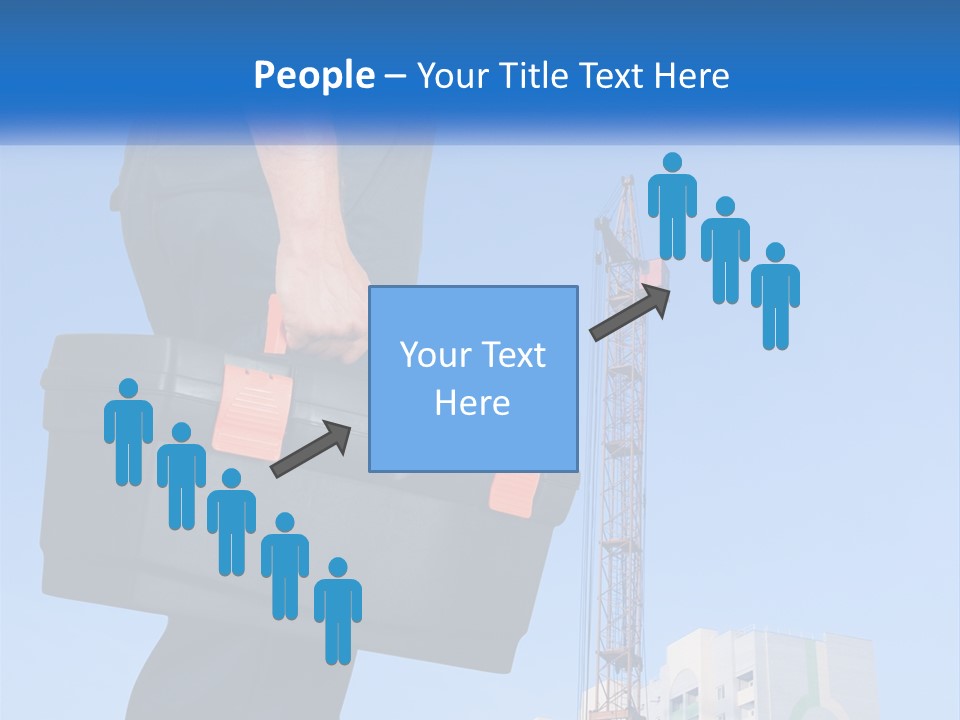 A Construction Worker Holding A Tool Box In Front Of A Crane PowerPoint Template