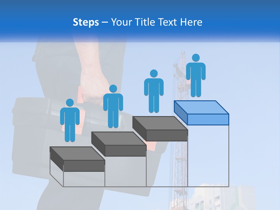 A Construction Worker Holding A Tool Box In Front Of A Crane PowerPoint Template