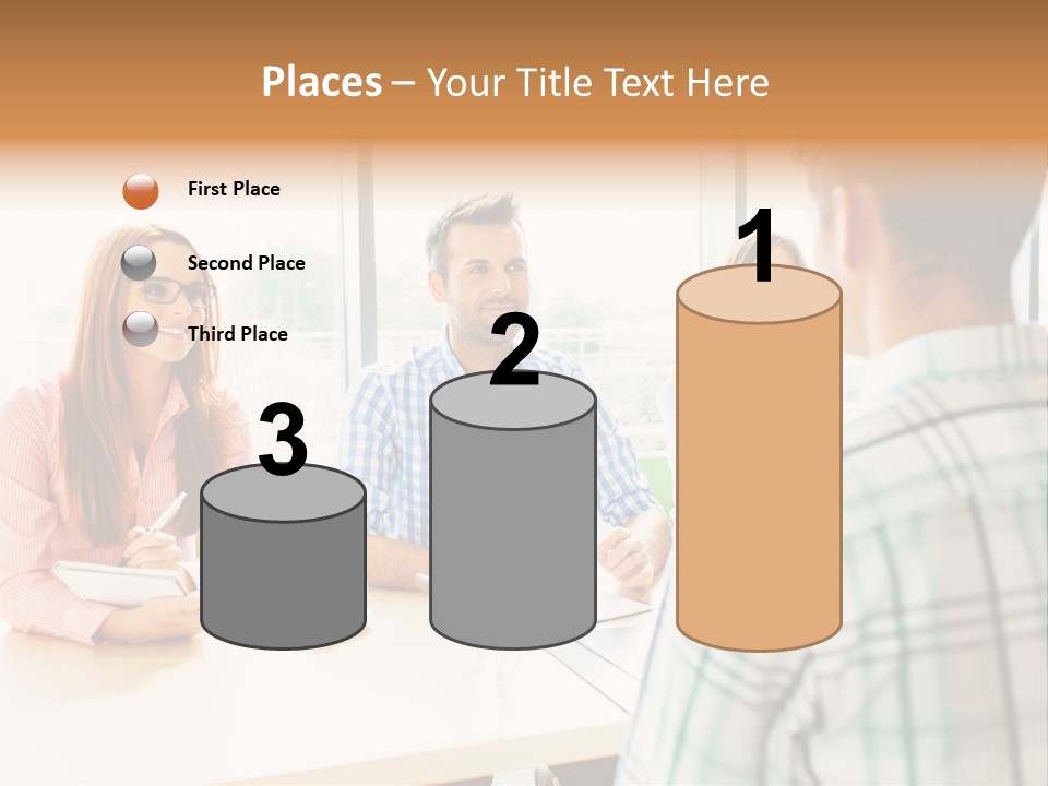 A Group Of People Sitting Around A Table PowerPoint Template