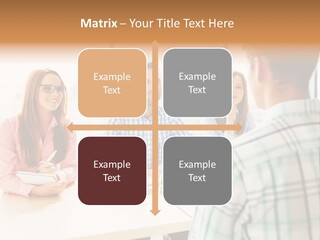 A Group Of People Sitting Around A Table PowerPoint Template