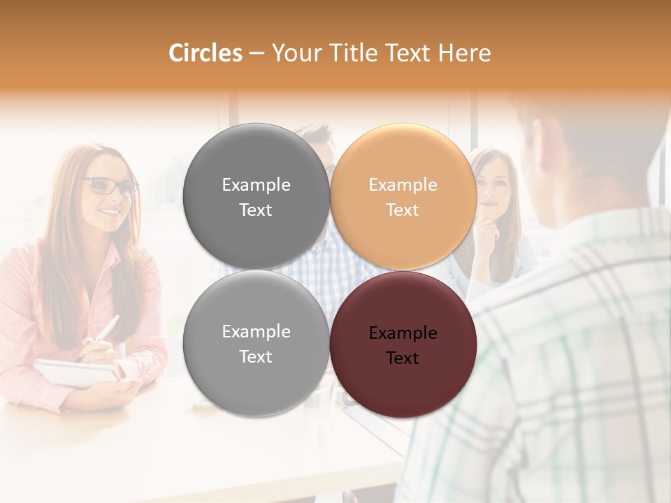 A Group Of People Sitting Around A Table PowerPoint Template