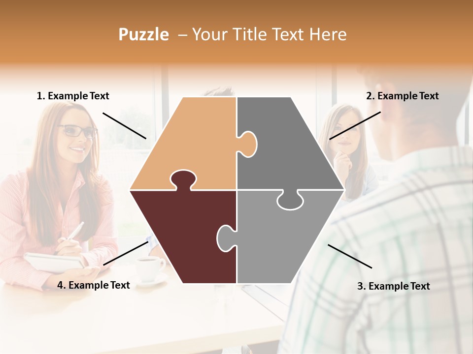 A Group Of People Sitting Around A Table PowerPoint Template