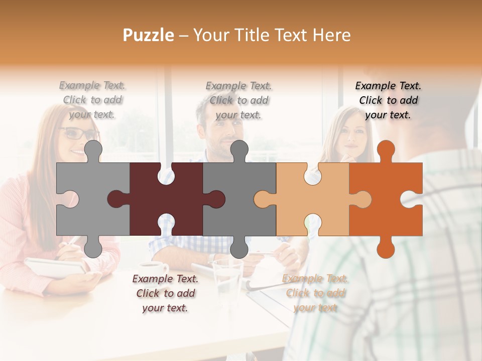 A Group Of People Sitting Around A Table PowerPoint Template