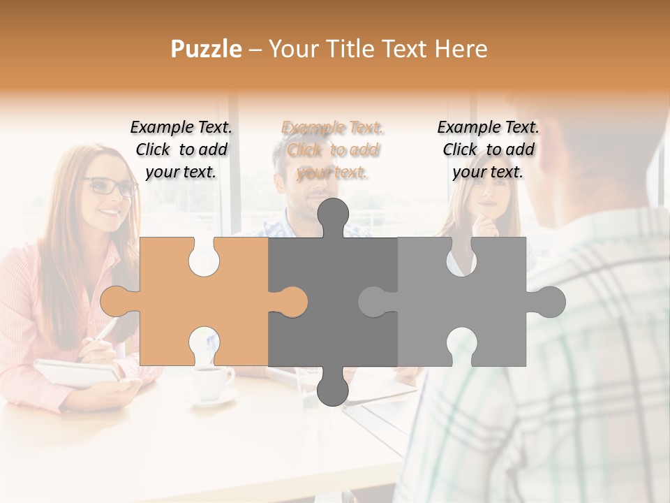 A Group Of People Sitting Around A Table PowerPoint Template