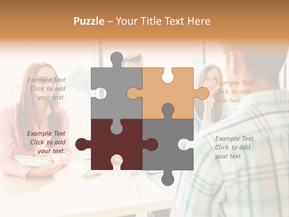 A Group Of People Sitting Around A Table PowerPoint Template