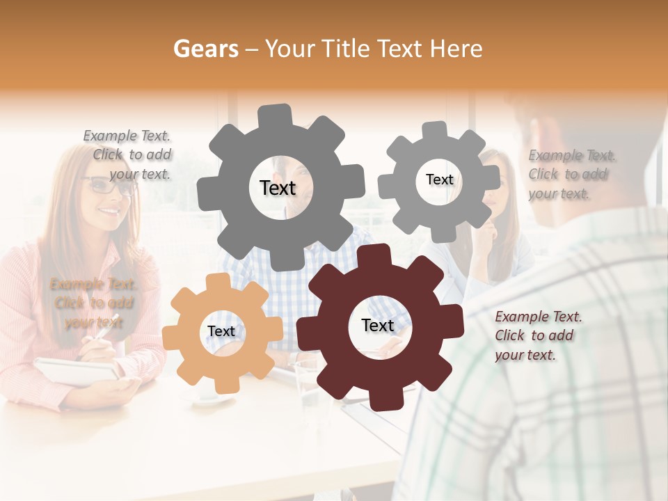 A Group Of People Sitting Around A Table PowerPoint Template