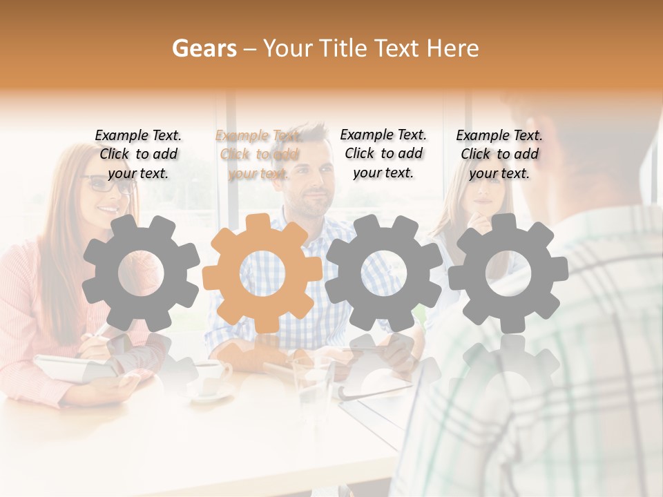 A Group Of People Sitting Around A Table PowerPoint Template