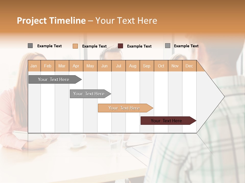 A Group Of People Sitting Around A Table PowerPoint Template