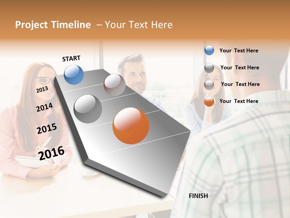 A Group Of People Sitting Around A Table PowerPoint Template