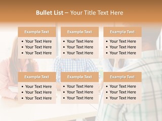 A Group Of People Sitting Around A Table PowerPoint Template