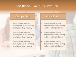 A Group Of People Sitting Around A Table PowerPoint Template