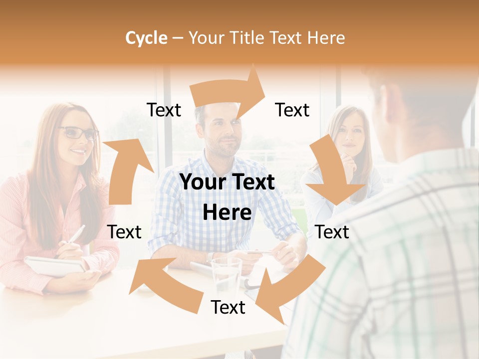 A Group Of People Sitting Around A Table PowerPoint Template