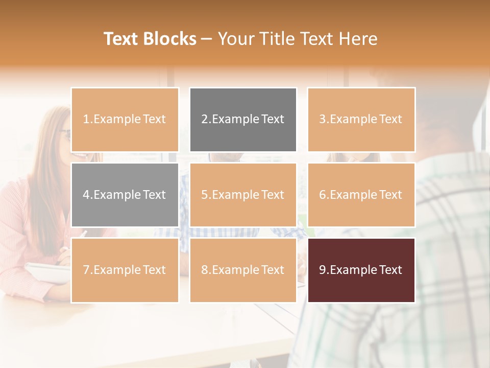 A Group Of People Sitting Around A Table PowerPoint Template
