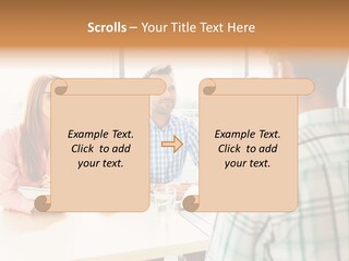 A Group Of People Sitting Around A Table PowerPoint Template