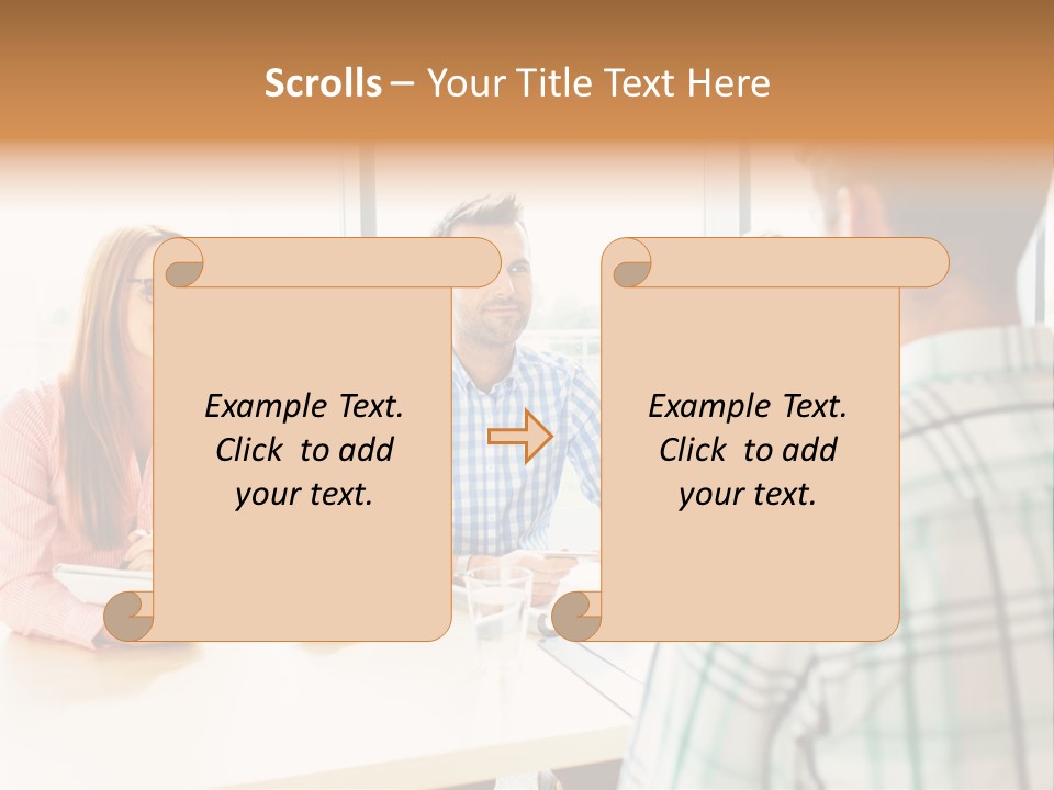 A Group Of People Sitting Around A Table PowerPoint Template