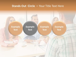 A Group Of People Sitting Around A Table PowerPoint Template