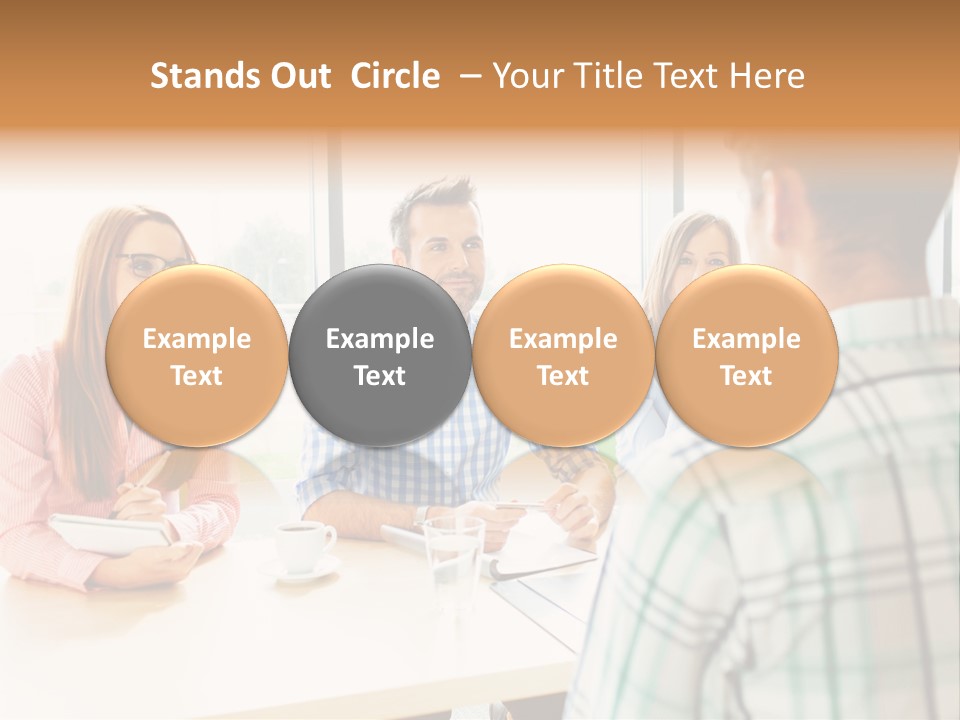 A Group Of People Sitting Around A Table PowerPoint Template