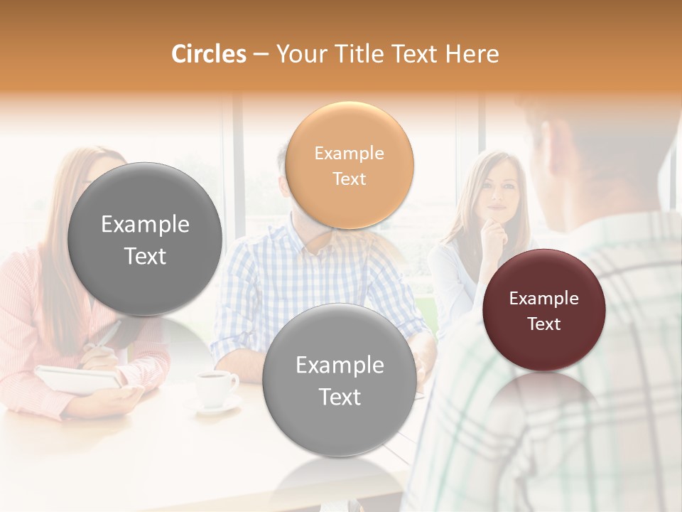 A Group Of People Sitting Around A Table PowerPoint Template