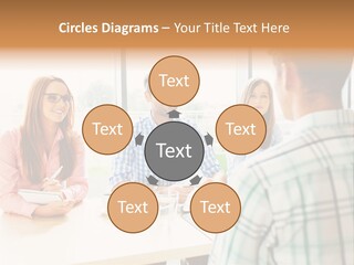 A Group Of People Sitting Around A Table PowerPoint Template