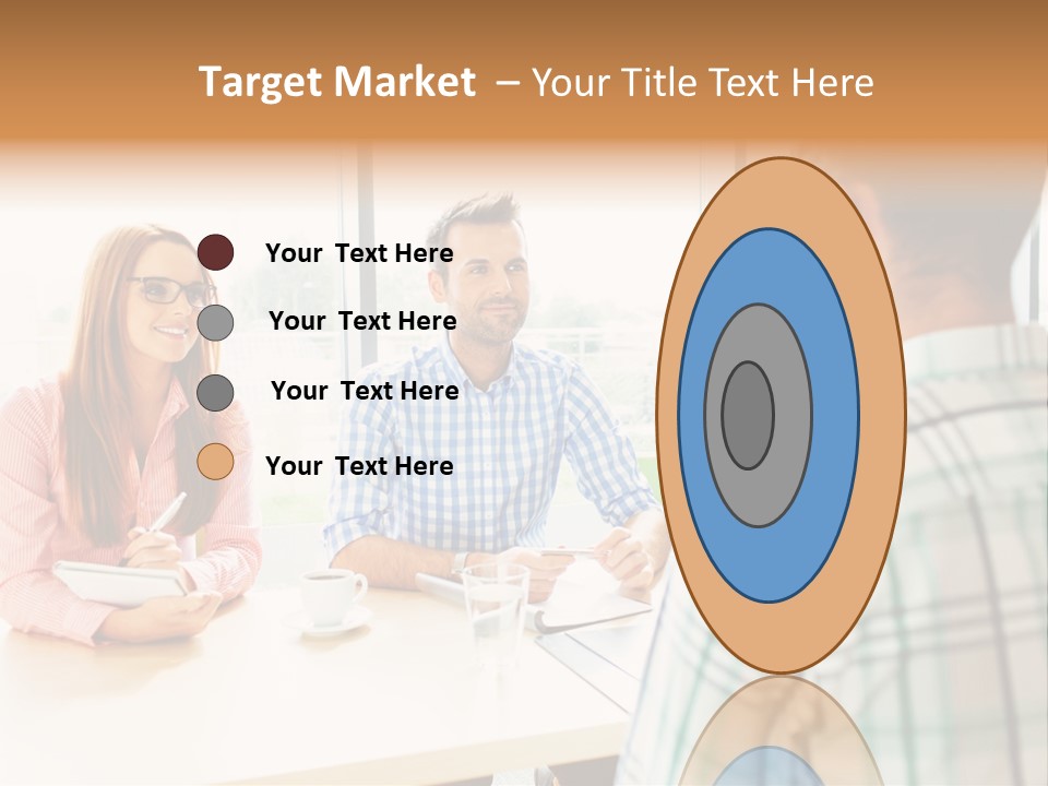 A Group Of People Sitting Around A Table PowerPoint Template