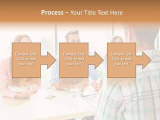 A Group Of People Sitting Around A Table PowerPoint Template