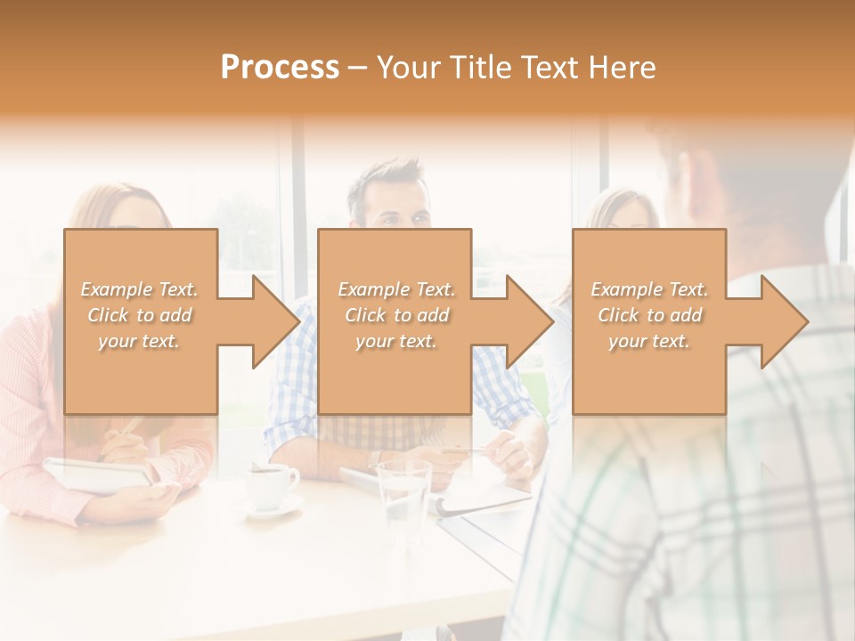 A Group Of People Sitting Around A Table PowerPoint Template