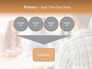 A Group Of People Sitting Around A Table PowerPoint Template