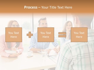 A Group Of People Sitting Around A Table PowerPoint Template