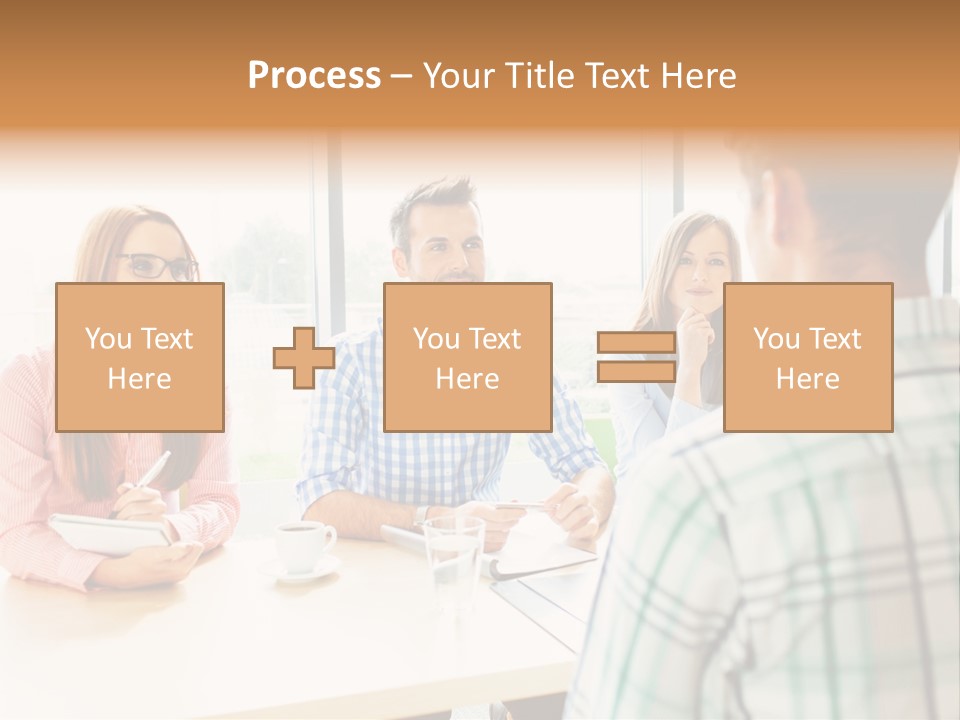A Group Of People Sitting Around A Table PowerPoint Template