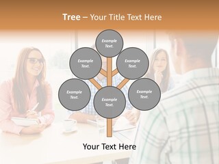 A Group Of People Sitting Around A Table PowerPoint Template