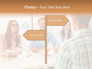 A Group Of People Sitting Around A Table PowerPoint Template
