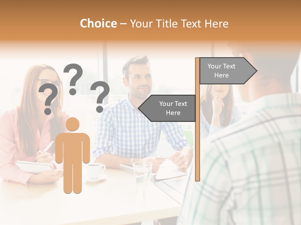 A Group Of People Sitting Around A Table PowerPoint Template