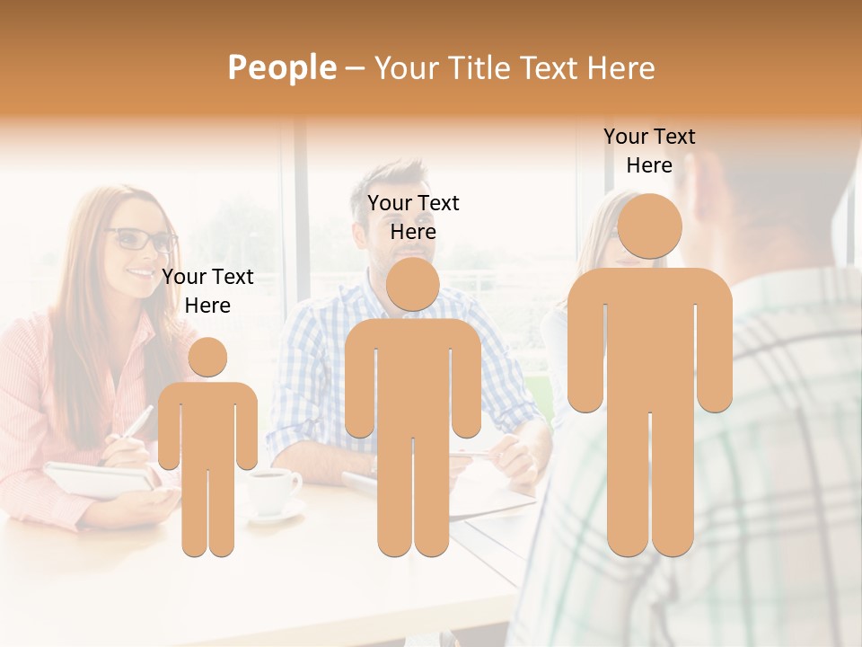 A Group Of People Sitting Around A Table PowerPoint Template
