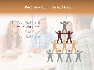 A Group Of People Sitting Around A Table PowerPoint Template