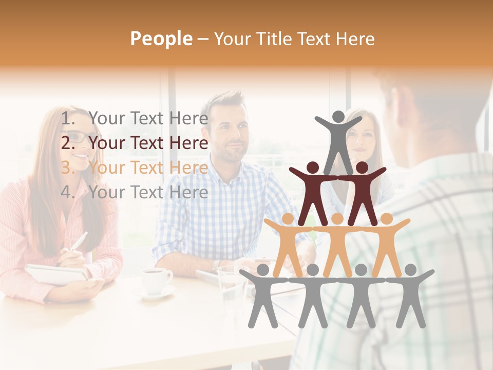 A Group Of People Sitting Around A Table PowerPoint Template