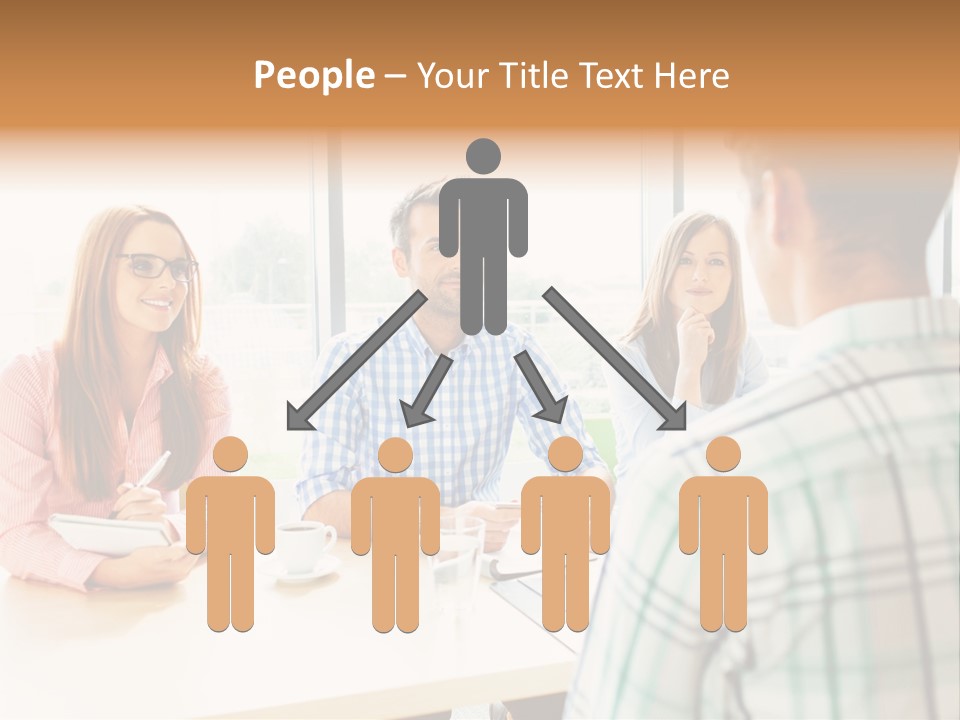 A Group Of People Sitting Around A Table PowerPoint Template