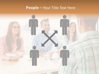 A Group Of People Sitting Around A Table PowerPoint Template